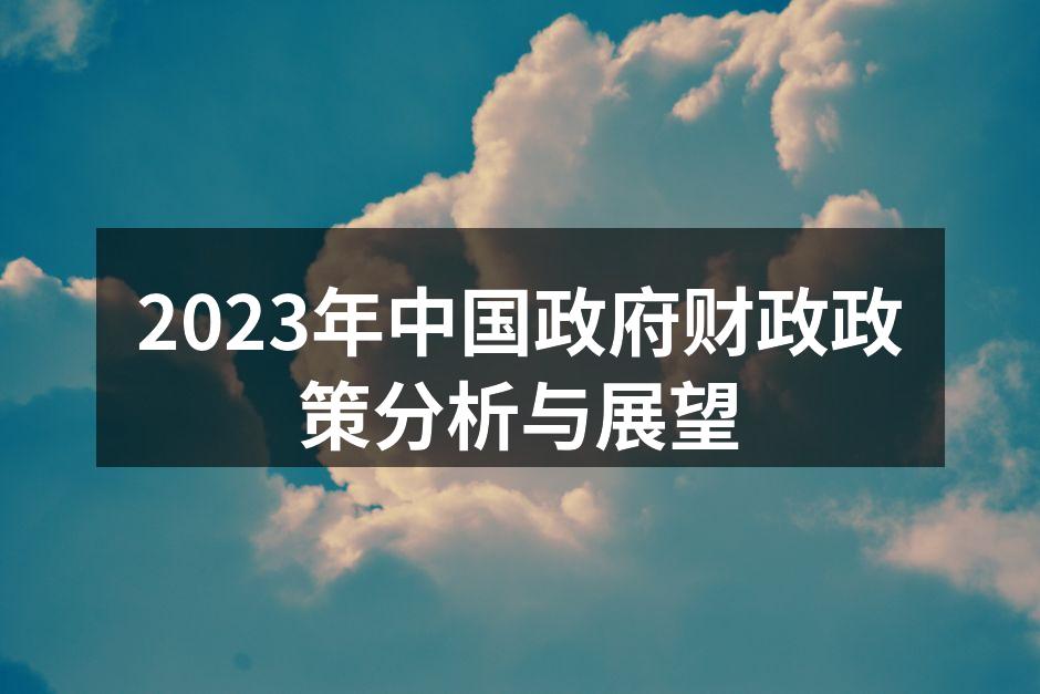 2023年中国政府财政政策分析与展望